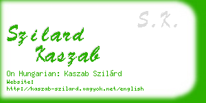 szilard kaszab business card