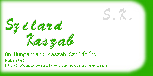 szilard kaszab business card